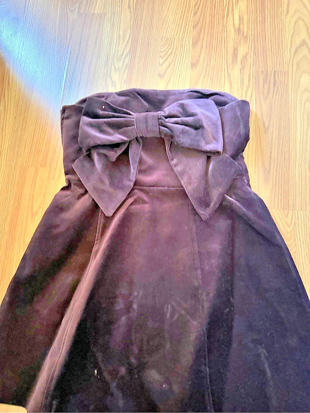 Zara Velvet Bow Mini Dress in Purple